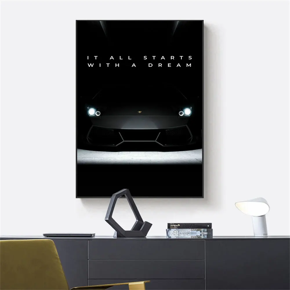 

It All Start With A Dream Canvas Painting and Posters Prints Wall Art Pictures For Living Room Home Decoration Frameless