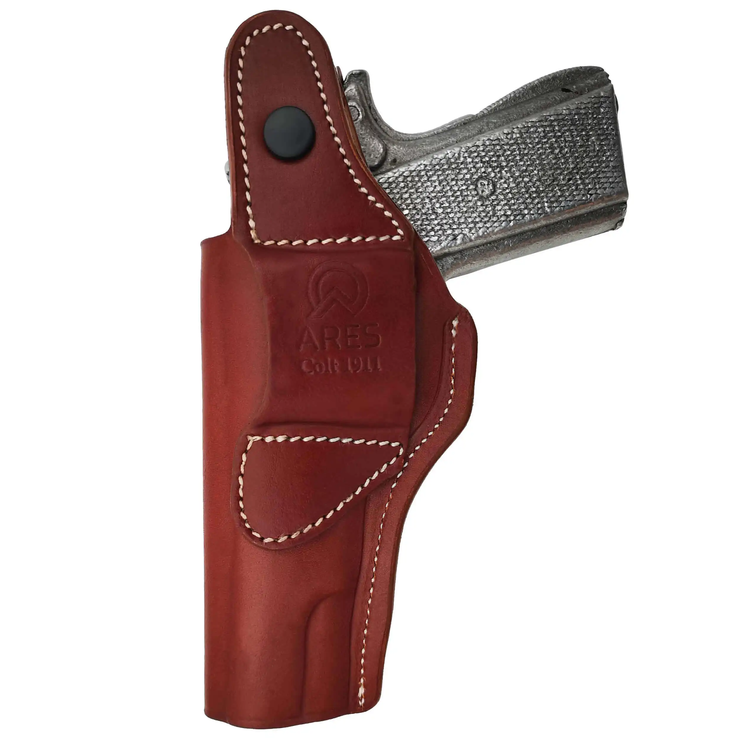 

Browning FN1910 Compatible Real Leather Holster With Carrying Clip Concealed Carry Thumb Release IWB/OWB Strap Gun Pouch Brown