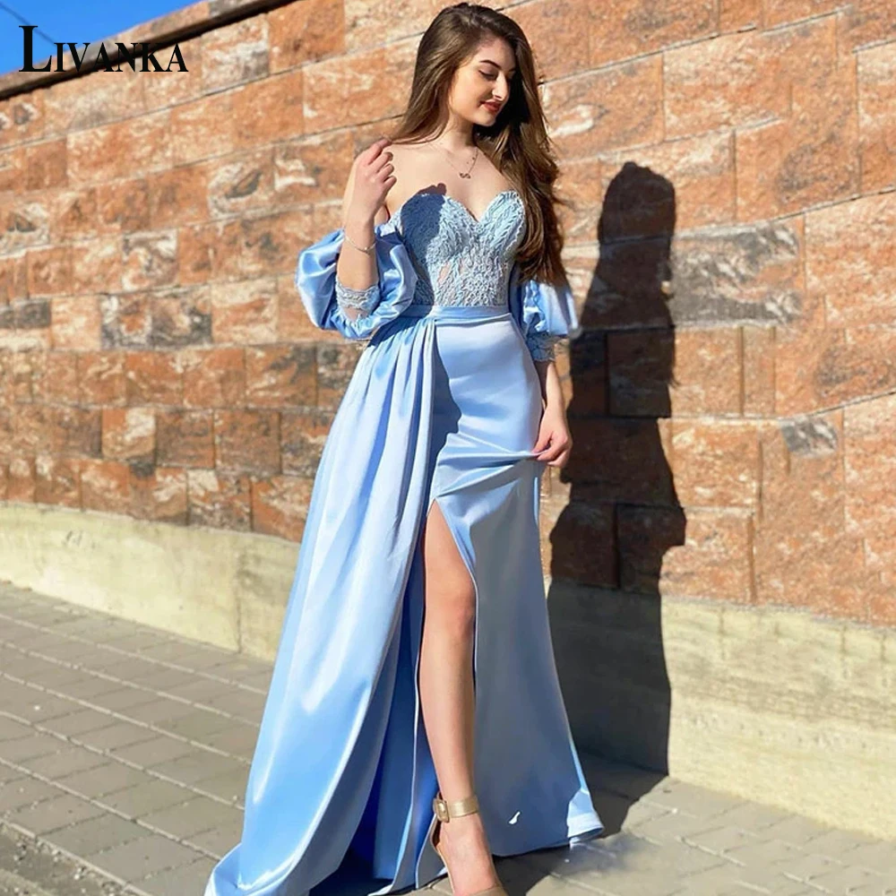 

LIVANKA Elegant Evening Prom Dresses Charming Sweetheart Off the Shoulder Court Train Lace Customised Vestidos Robes De Soirée