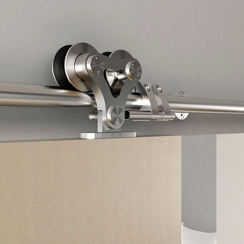 

Sliding Barn Door Hardware Top Mounted Dual Wheel Stainless Steel