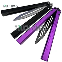 theone falcon balisong trainer knife flipper 6061 aviation aluminum handle bushings system butterfly knife safe edc outdoor