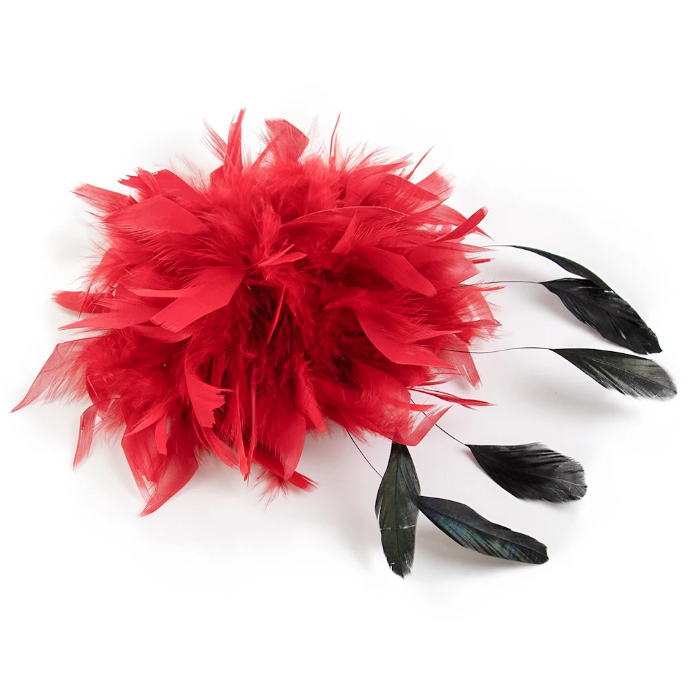 

Fashion Feather Flower Brooch Flower and Feather clip with brooches Pin Hairclip for Women Dress Decor Headdress With feathers