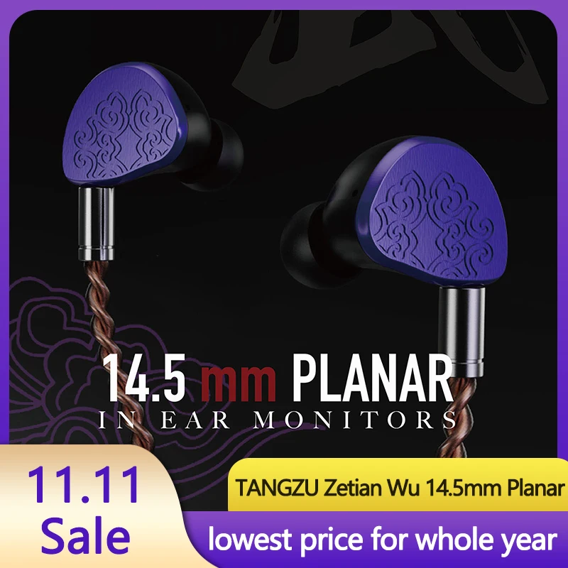 

TANGZU Zetian Wu HIFI 14.5mm Planar In Ear Monitor Earphone 3.5/4.4 Plug Headphone Earbuds TANGZU SHIMIN LI ZETIAN WU Headset