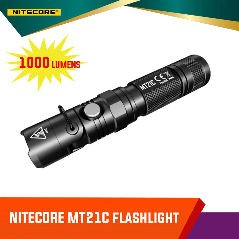 

Nitecore MT21C 1000 Lumens Multi-Task Adjustable Head Flashlight Utilizing CREE XP-L HD V6 Uses 1 x 18650 Or 2 x CR123A Battery