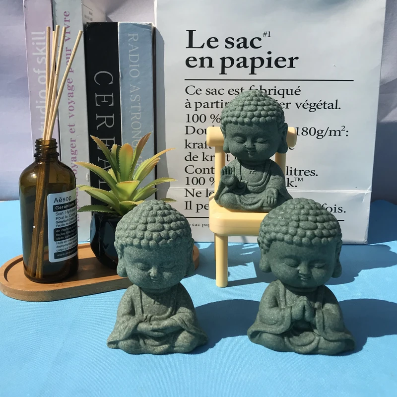 Маленькая силиконовая форма для свечей в стиле Дзен Будды гипсовая бетонная