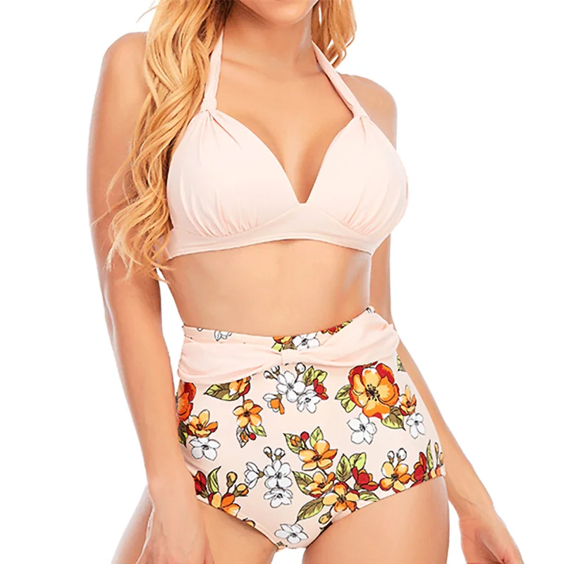 Женский летний комплект бикини из двух предметов женский купальный костюм