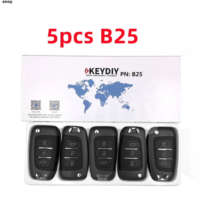5 шт. оригинальный ключ KEYDIY B25 с 3 кнопками, дистанционный ключ для телефона, KD900 KD900 + URG200, программатор ключа дистанционного управления B-Series NB-Series