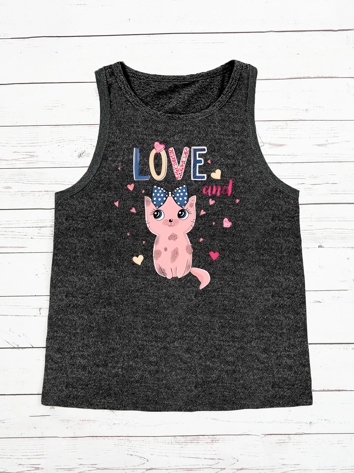 Летняя модная забавная Женская спортивная майка Love Smile girl свободная повседневная