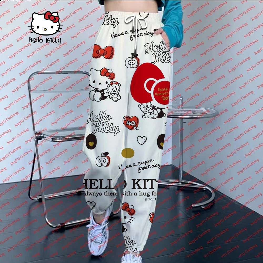 

Sanrio Hello Kitty Halloween Anime Kt Catwoman Casual Home Pants Autumn Fashion Pants Christmas Gift