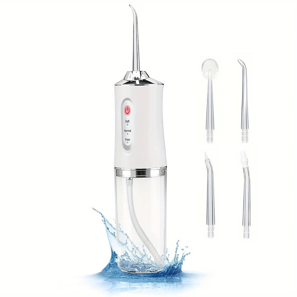 

4 In 1 Water Flosser For Teeth, Cordless Water Flossers Oral Irrigator With DIY Mode 4 Jet Tips，Tooth Flosser
