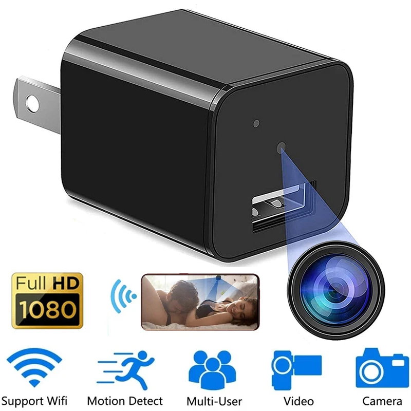 Беспроводная мини-камера видеонаблюдения 1080P HD с Wi-Fi и Usb-зарядным устройством