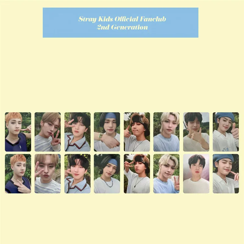 

8pcs/set KPOP South Korea Popluar Group Stray Kids Photocard Single Sides Card Postcard Bang Chan Hyun-Jin Fans Collection Gift