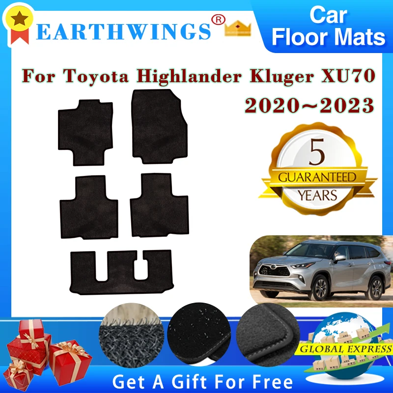 

Car Floor Mats For Toyota Highlander Kluger XU70 2020~2023 7 Seats Carpets Footpads Cover Foot Pads Interior Accessories Sticker