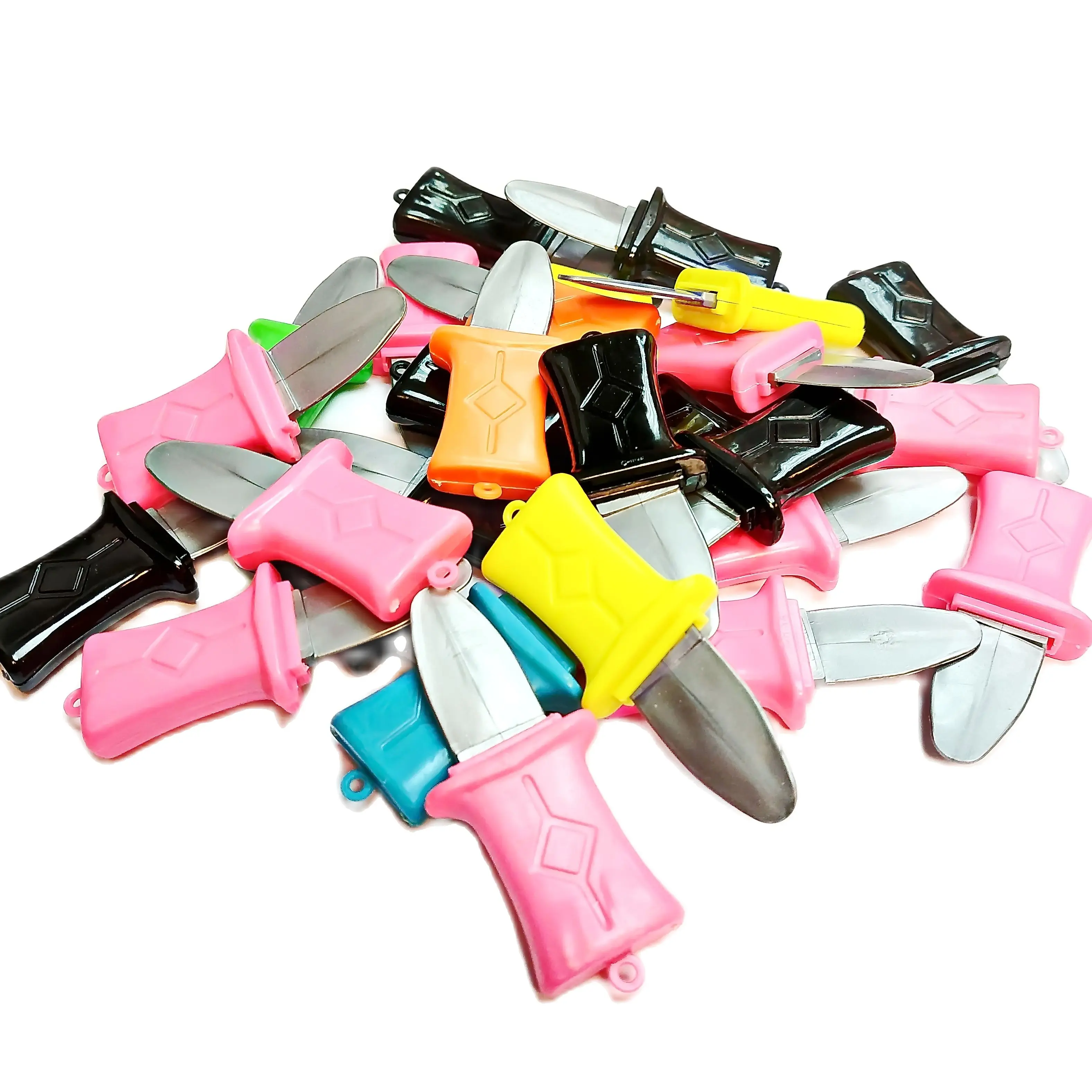 

50 Pieces Retractable Knife 429 Disappear Blade Trick Fake Dagger Joke Prank Theater Props Halloween Fancy Dress Gag Magic Toys