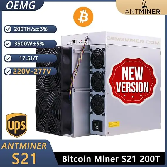 NA BUY 4 и получите 2 бесплатных новых Antminer S21 200T 3500 Вт 220-277 В BTC/BCH/BSV SHA256 Майнер с
