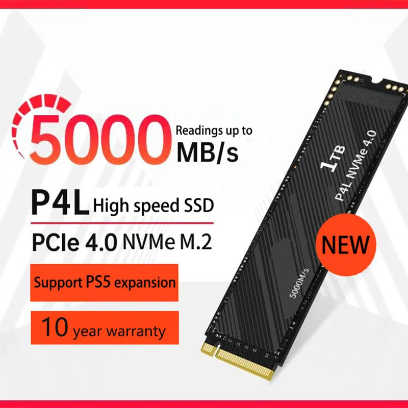 Enlarge ps5 PCIe 4.0 NVME m2 SSD M.2 2280 High Speed Solid State Drives for Laptop Tablets Desktop 2tb ssd