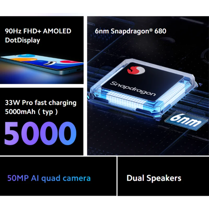 Kup Wersja Globalna Xiaomi Redmi Note 11 LTE 128GB - Snapdragon 680 | 90Hz AMOLED | 33W Pro Szybkie ładowanie