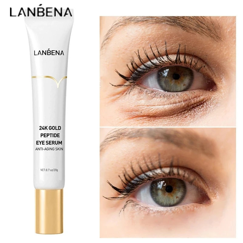 

LANBENA 20g 24K Gold Eye Cream Peptide Collagen Serum Anti-Wrinkle Anti-Age Remover Dark Circles Eye Care Against Puffiness Bags