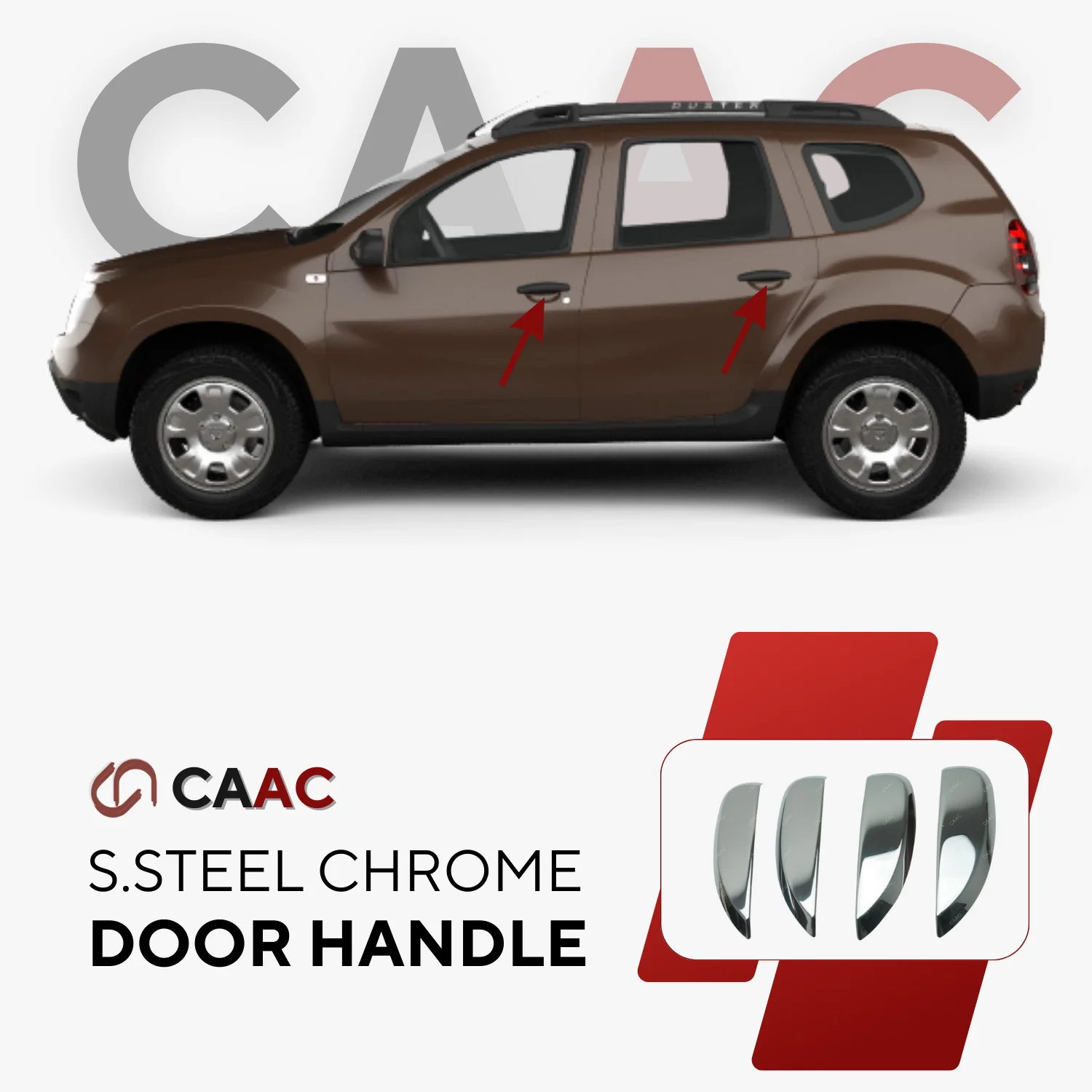 

For Dacia Duster 1 SUV 2010-2018 Stainless Steel Chrome Side Door Handle 4 Piece Car Specific Accessory High Quality Performance