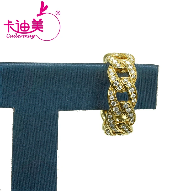 CADERMAY Jewelry 100% S925 Silver Trendy Round Brilliant Cut DEF Moissanite Wedding Anniversary Rings For Women