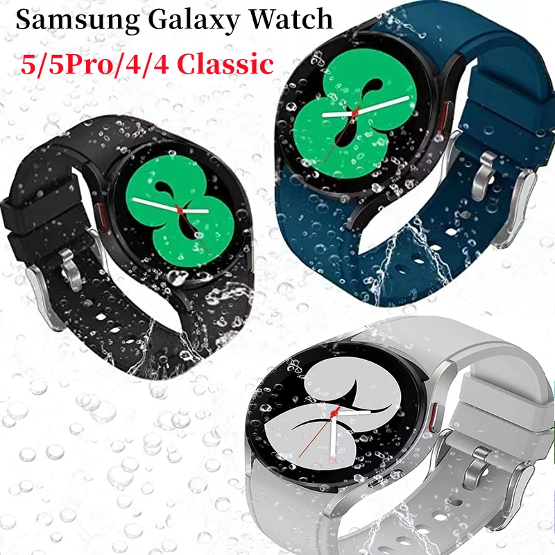 

20mm watch Band For Samsung Galaxy Watch 4 classic 46mm 42mm Silicone Sports Bracelet Galaxy Watch 4 5 40 44mm 5 Pro 45mm Strap