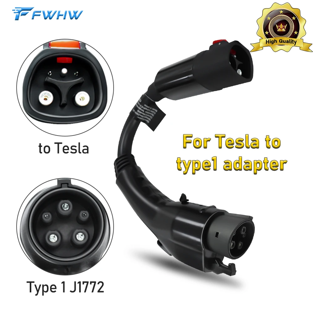 

FWHW For Tesla to J1772 Type1 Charging Connector Max 60A & 250V EV Adapter Compatible with Tesla High Powered Connector