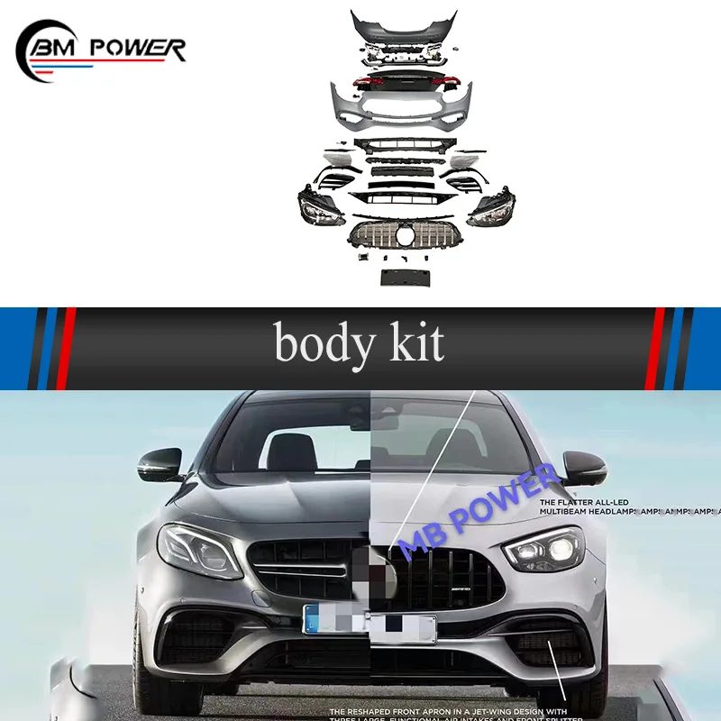 

Body Kit Grille Cover Front Rear Lip Diffuser Bumpers Fog Headlamp Side Vents Fit For E-CLASS W213 E63 Car Parts
