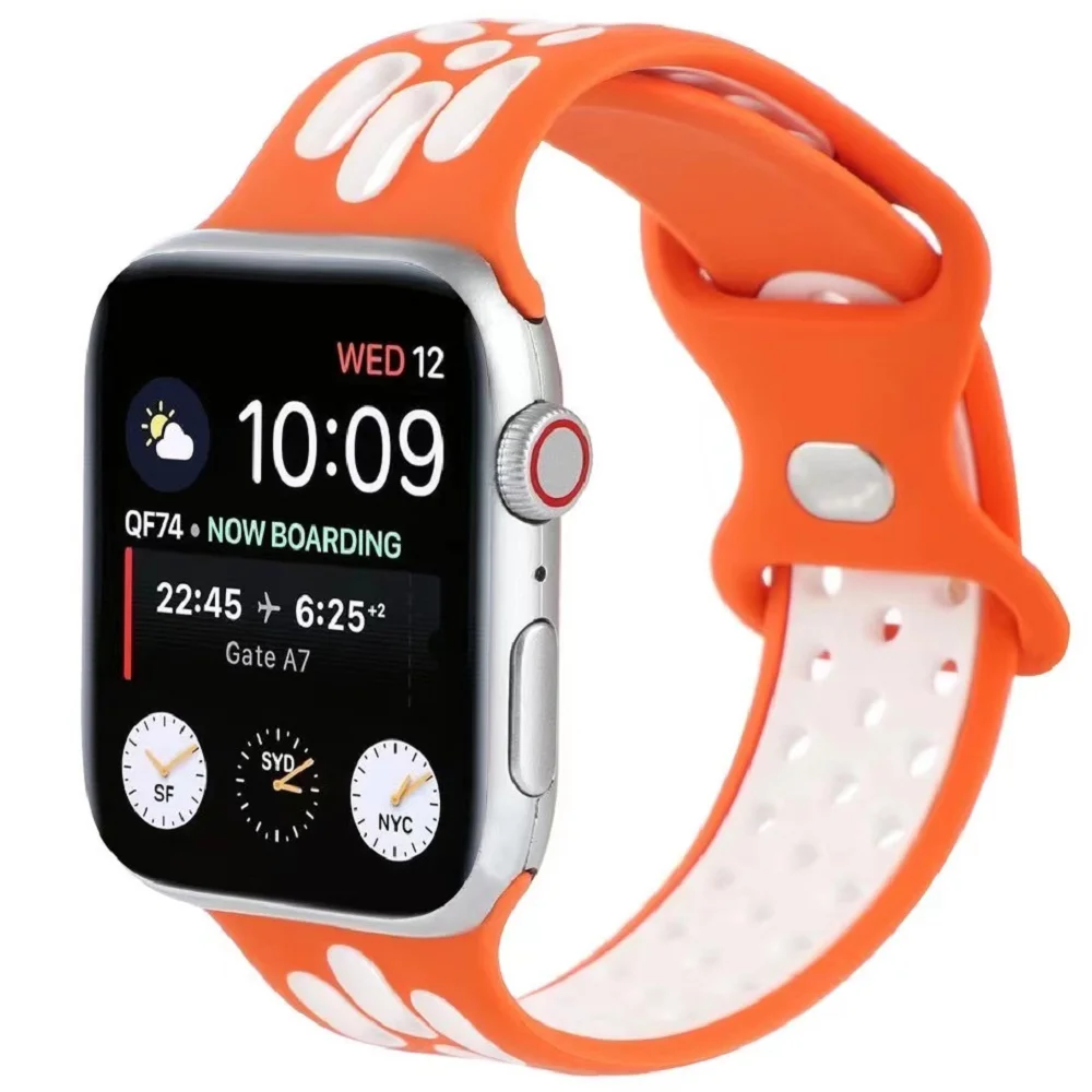 

Silicone Strap For Apple Watch Band 45mm 41mm 44mm 40mm 38mm 42mm Smartwatch Watchband Bracelet IWatch Serie 3 4 5 SE 6 7 Strap