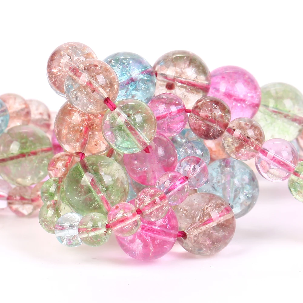 Бусины из натурального камня sonow потрескавшийся кристалл круглые бусины