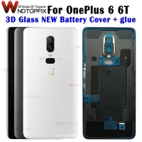 3d glass new for oneplus 6 back battery cover door rear glass for oneplus 6t battery cover 16t back cover housing case replace