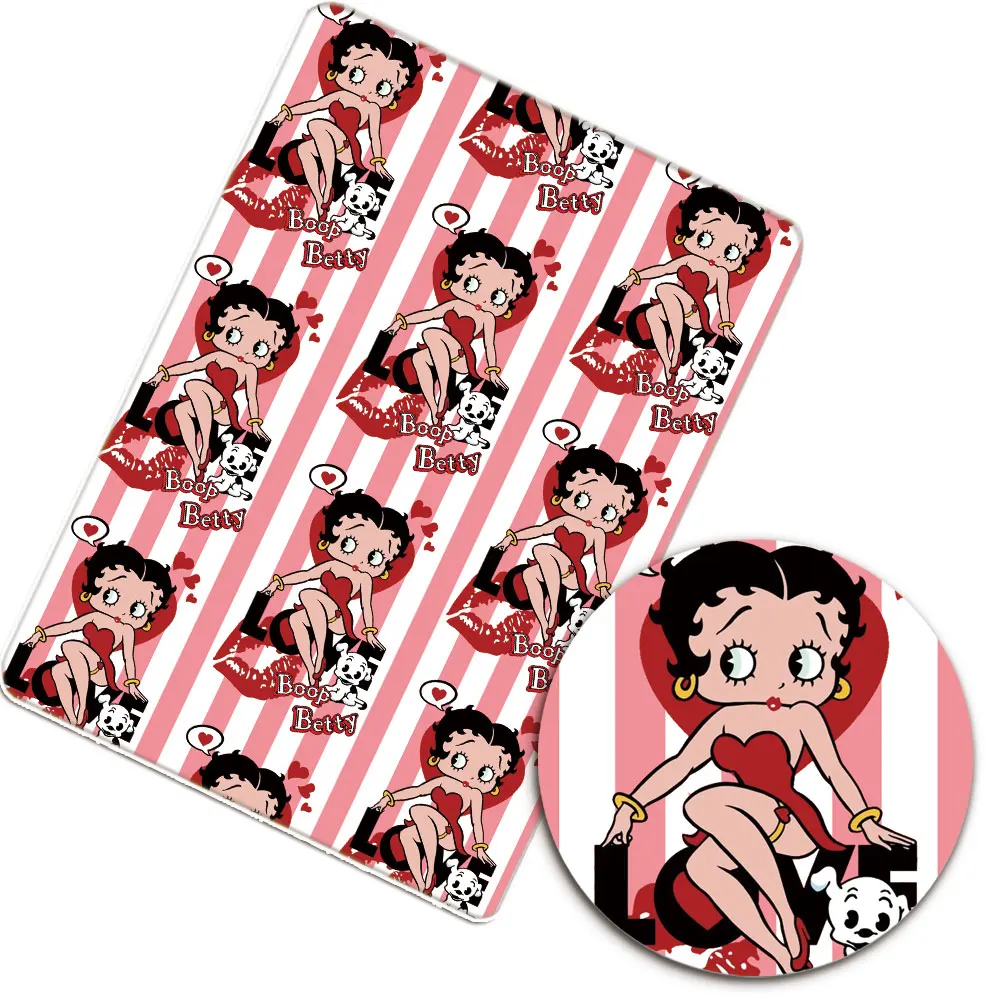 Мультяшная милая девочка, полиэстер, хлопчатобумажная ткань, простынь с принтом для платья, Швейные аксессуары 50*145 см