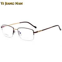 top quality pure titanium gentlemen eyewear men optical prescription glasses frame half rim spectacles spring hinge eyeglasses
