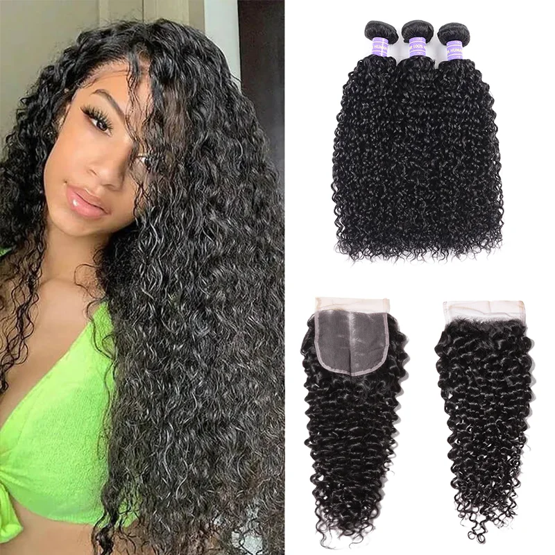 

Hairmoda 11A Grade Remy Kinky Curly Bundles With Closure 4X4 Pre Plucked Transparent Lace Mongolian Wigs For Women Human Hair