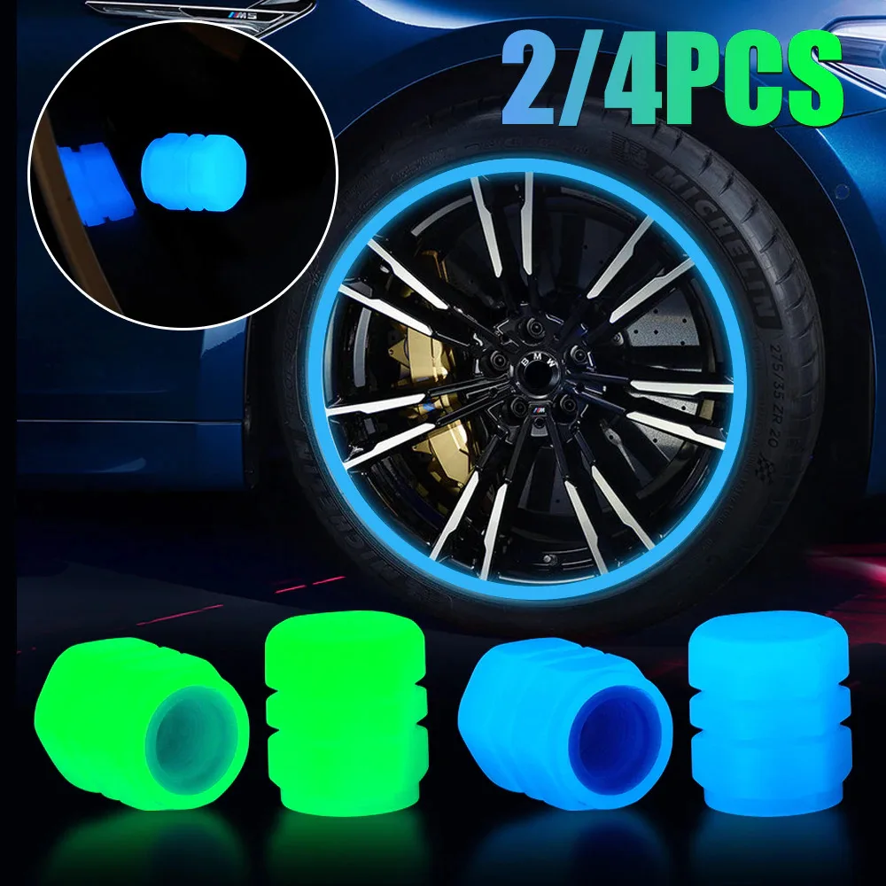 

Fluorescent Tire Valve Caps Car Motorcycle Bike Wheel Hub Glowing Valve Cover Tire Decoration Auto Styling Tyre Accessories