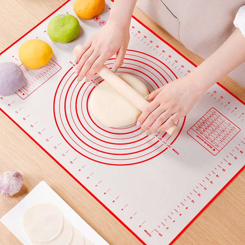

Large Size Silicone Kneading Pad Non-Stick Surface Rolling Dough Mat With Scale Kitchen Cooking Pastry Sheet Oven Liner Bakeware