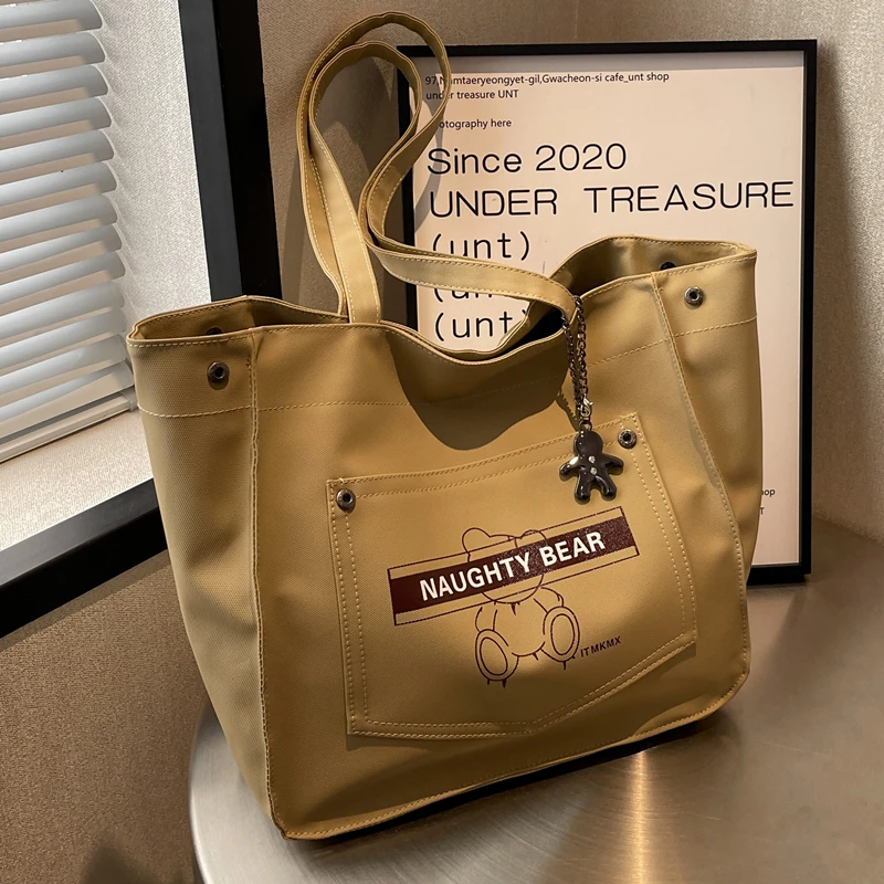 

Новая брендовая Повседневная Холщовая Сумка-тоут большой вместимости с мультяшным принтом в западном стиле женская сумка-тоут через плечо ...