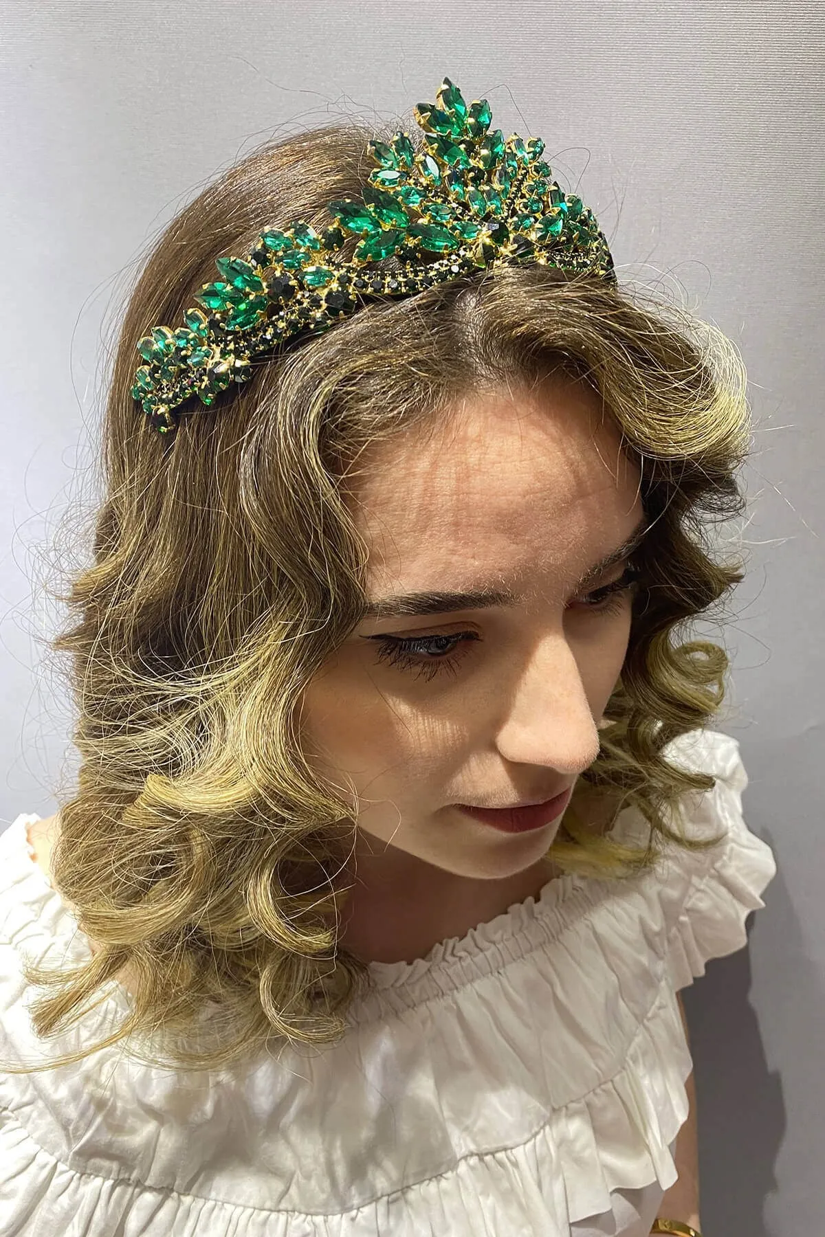 

Wedding Hair Jewelry Crystal Bridal Tiara Crown Silver Color Diadem Veil Tiaras Wedding Hair Accessories Headpieces Head Jewelr