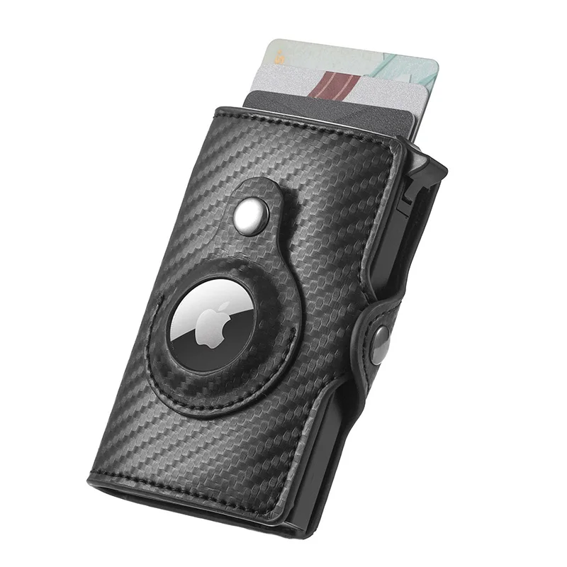

YKOSM Airtag Card Bag Carbon Fiber Airtags Wallet Men Women Luxury PU Leather ID Credit Card Holder RFID Blocking Zipper Purse