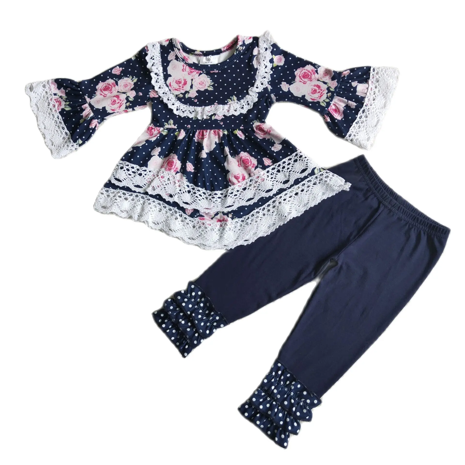 

Наряд для девочек 6, A24-17, длинные брюки с длинным рукавом и цветочным принтом