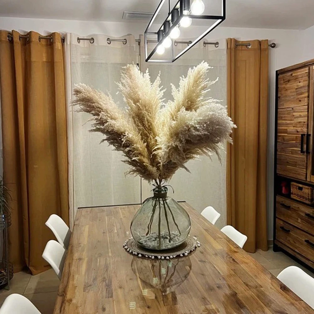 

80cm Fluffy Large Pampas Grass Dried Flower Natural Reeds Wedding Shop Decoration Ornament Boho Vintage Home Decor Bouquet