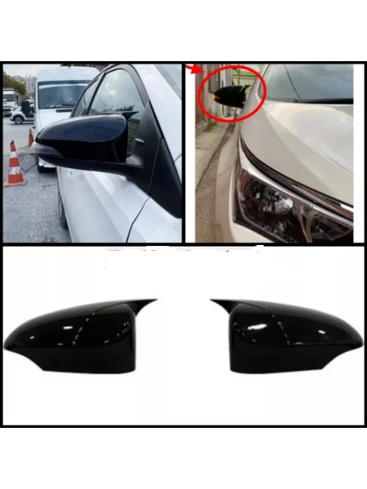 

Чехол для зеркала в стиле летучей мыши для Toyota Corolla 2013 2018, автомобильные аксессуары, чехол из 2 частей, глянцевые черные экраны, внешние части,...