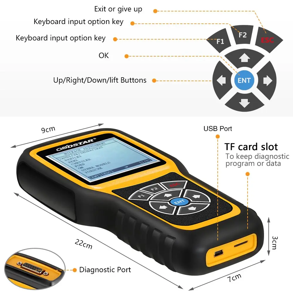 OBDSTAR X300M Специально для калибровки кластера и поддержки OBD2 функции Benz MQB VAG KM
