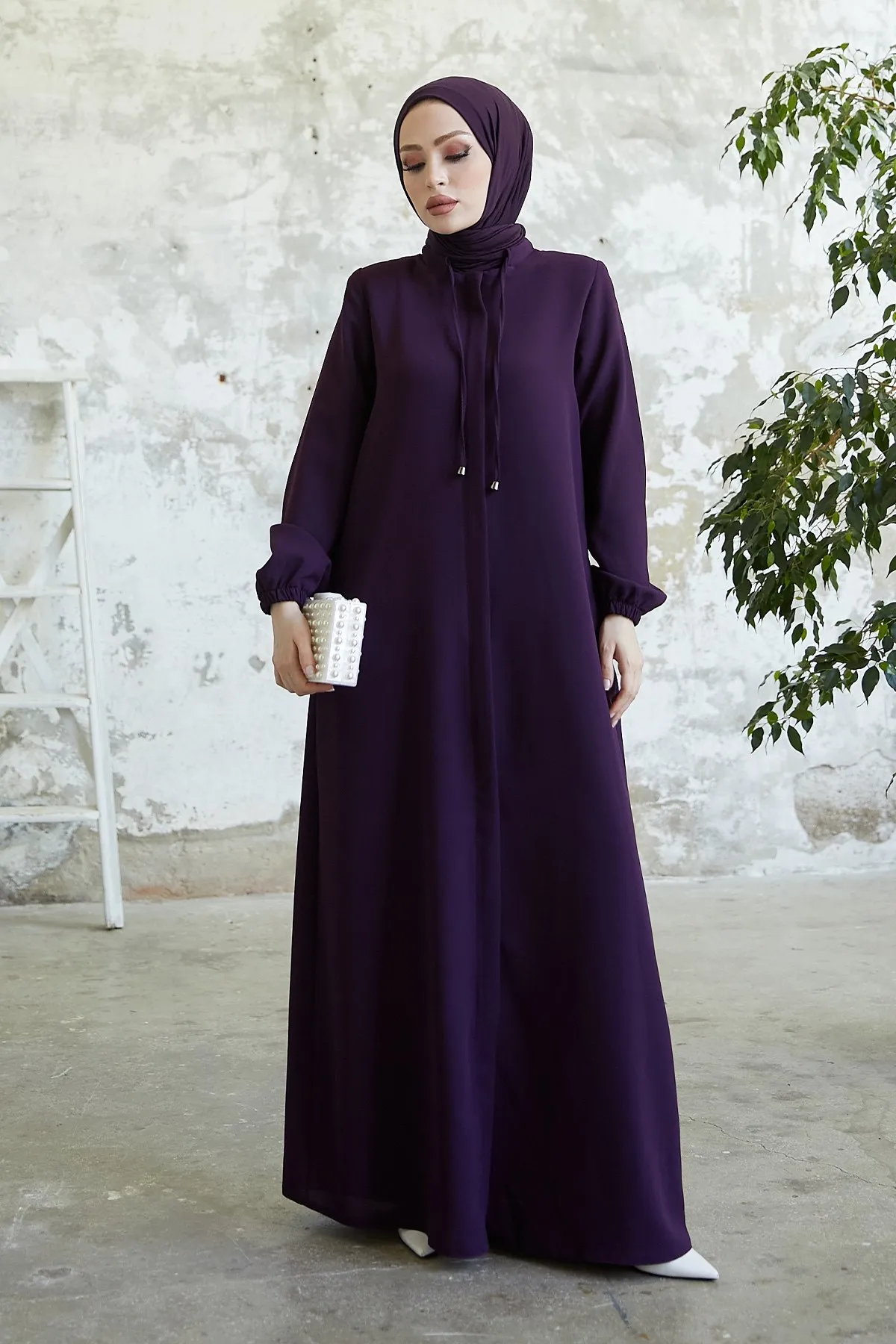 

Ferace long cap sizes zipper elegant long hijab ferace women outwear Muslim fashion 2022 season elegant long elegant jacket
