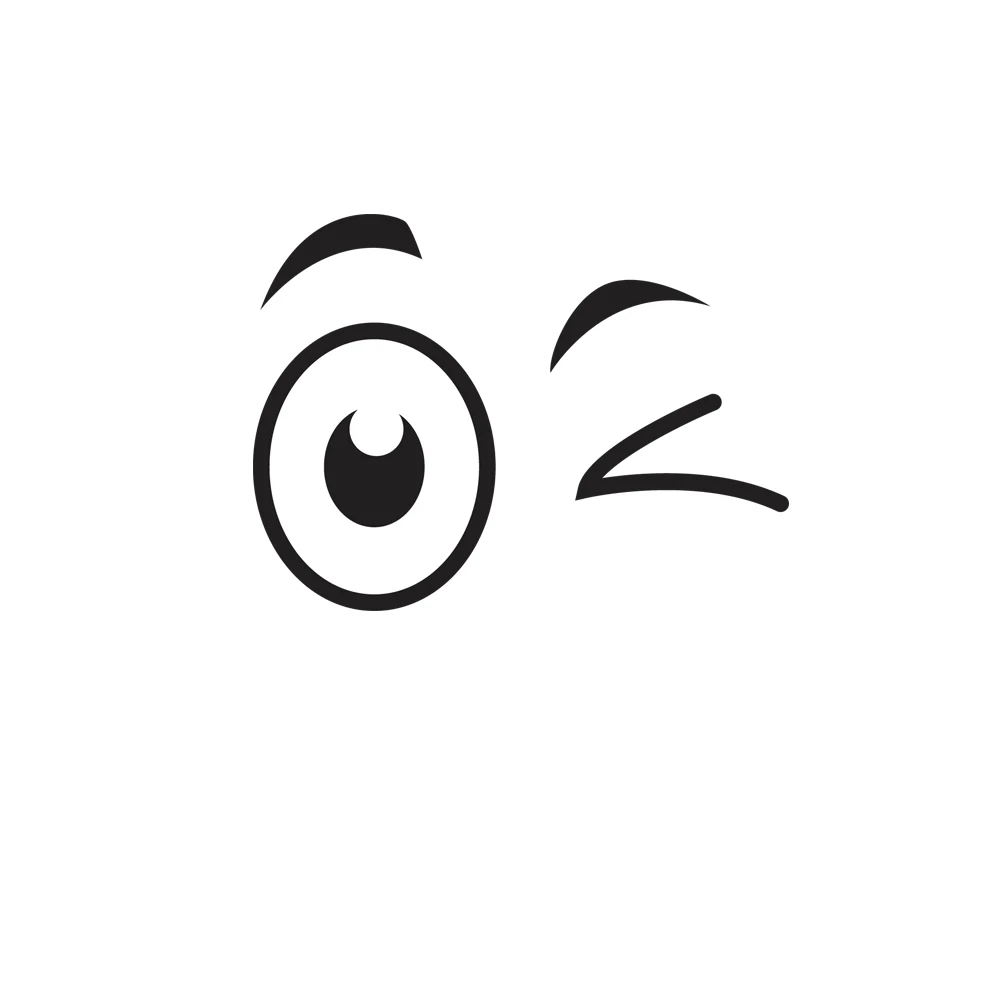 

Cartoon Cute Car Sticker Wink Eyes Expression Car-styling Decal PVC Motorcycle Truck Wall Window Exterior Decoration.