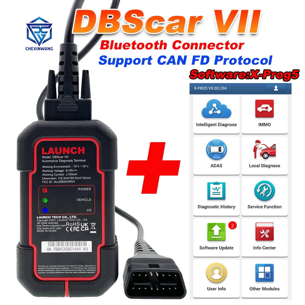 Диагностический сканер кодов LAUNCH X431 DBScar VII с поддержкой протокола Doip CAN FD для XPRO5 XD DZ, инструмент диагностики DBScar 7