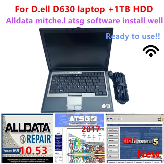 DELL D630 4G RAM AllData 10.53 Auto Repair Software Alldata MitChell 2015 Software Atsg 3in1 1TB HDD Installed in Laptop 1
