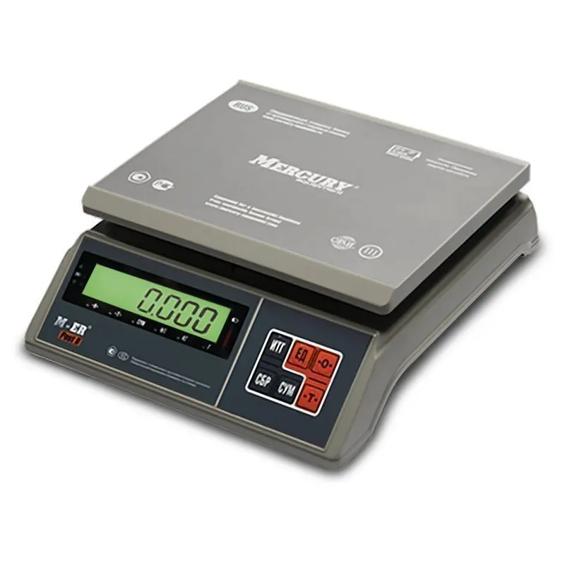 Mercury Весы фасовочные M-ER 326AFU-15.1 LCD (0 04-15 кг) дискретность 5 г платформа 255x205 мм 326AFU-15. -