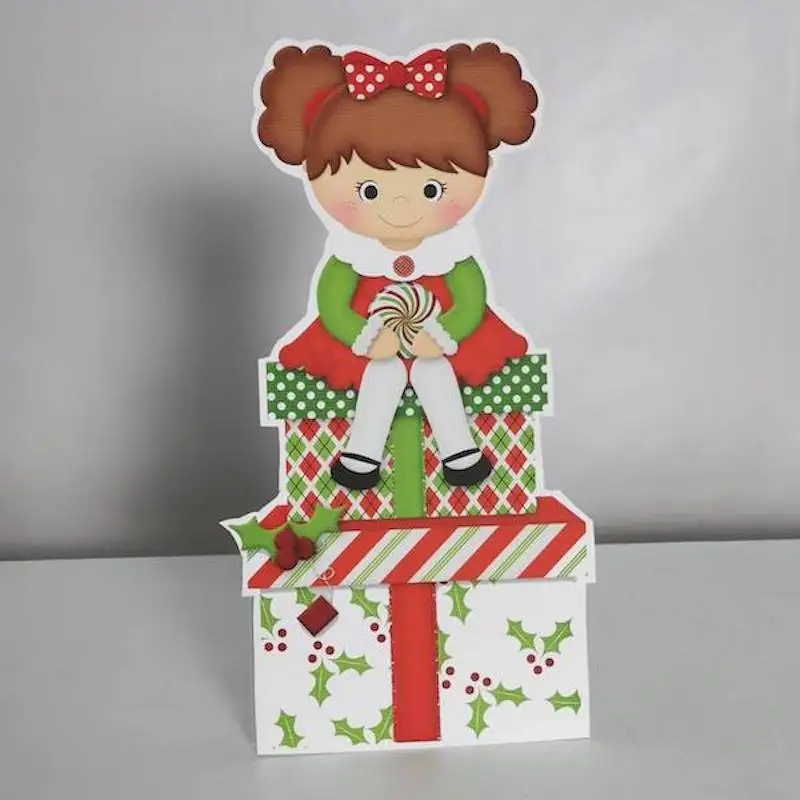 Рождественская Милая пенопластовая подставка с вырезами для маленькой девочки
