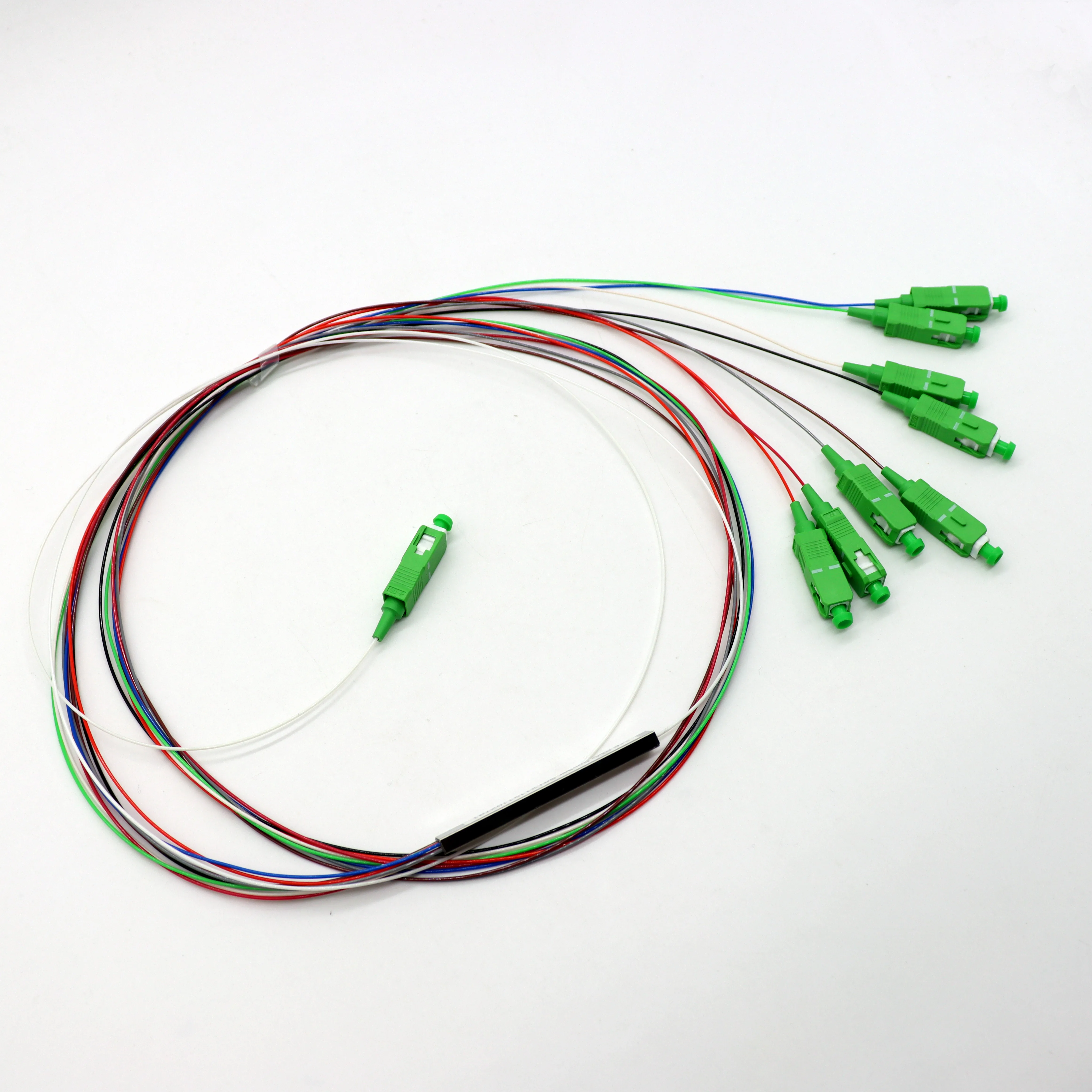 30 PCS/Lot PLC Optical Splitter SC APC 1X8 FTTH Fiber Optic Splitter FBT Optical Coupler Single Mode Steel Pipe Free Shipping