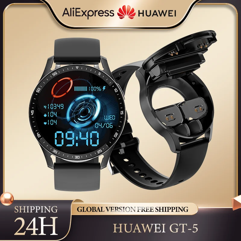 

Умные часы Huawei GT-5 для мужчин и женщин, сенсорный экран, наушники, Bluetooth, вызов, спортивный фитнес-браслет, трекер, умные часы для IOS, Android